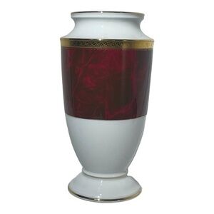 Vintage Noritake majestic large vase Burgundy contemporary Sri Lanka gold trim 9